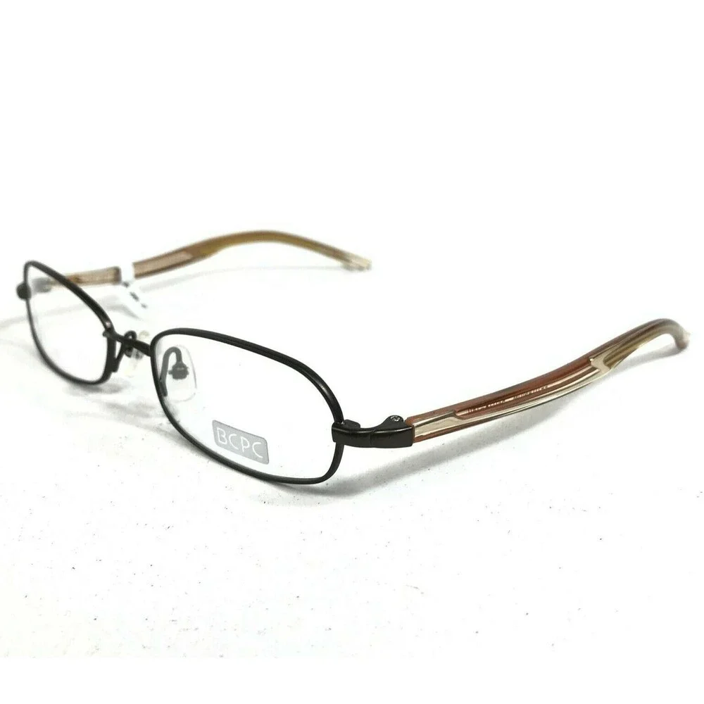 BCPC Eyeglasses Frames BP-180 COL.26 Brown Yellow Orange Round Oval 54-18-140